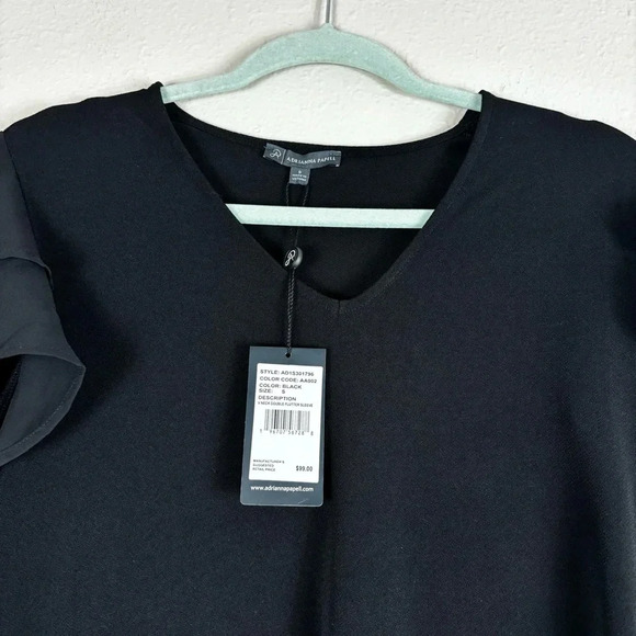 NWT Adrianna Papell V Neck Double Flutter Sleeve Dress sz S - Picture 7 of 14